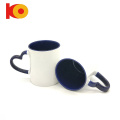 Personalisierte 11oz Herz -Handle Red Color Sublimation Kaffeetassen